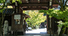 This temple was built in 853. Originally a Shingon sect temple, it eventually became a Jodo sect temple. The image of Buddha Amitabha is called the "backward-looking Amitabha" for its unusual stance looking behind to the left. Well-known as a place to enjoy the colors of the changing maple leaves, the grounds are lit up at night every year around mid-November, creating a fairy-tale like atmosphere. 